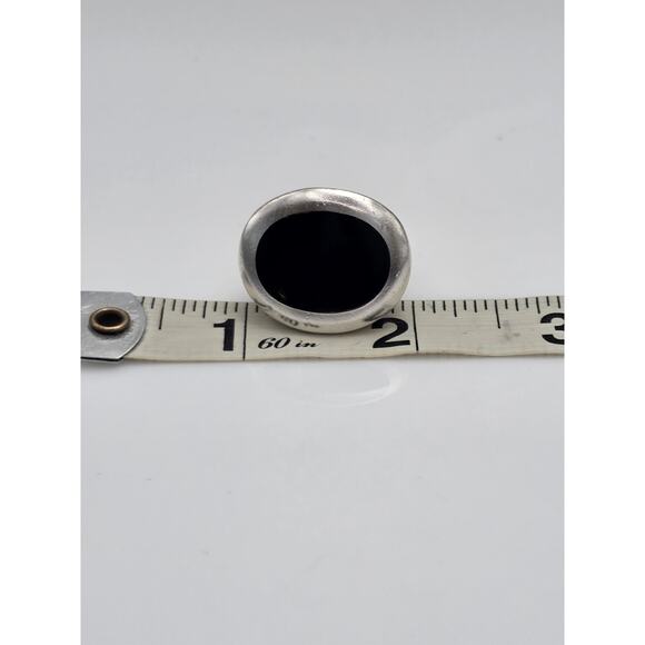 MODERNIST ROBERT LEE MORRIS STERLING SILVER ONYX BLACK RING SIZE 7 - Picture 15 of 16